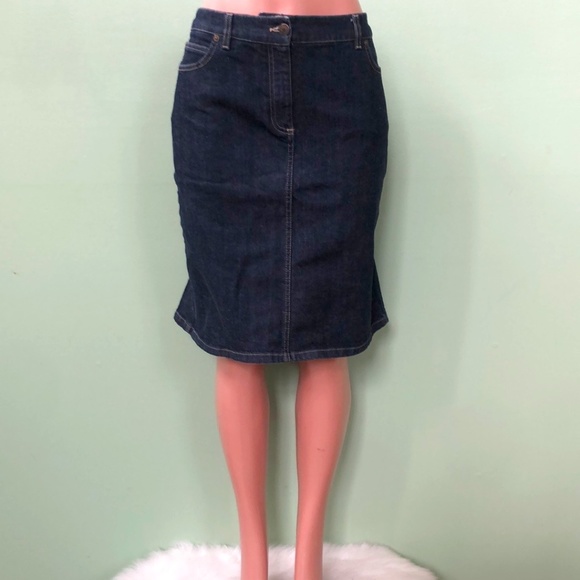 Burberry Authentic denim style knee length skirt size 12